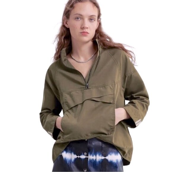 Zara Jackets & Blazers - * Zara Popover Olive Green Anorak Size XS
